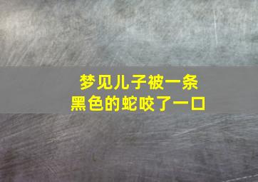 梦见儿子被一条黑色的蛇咬了一口