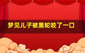 梦见儿子被黑蛇咬了一口