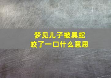 梦见儿子被黑蛇咬了一口什么意思