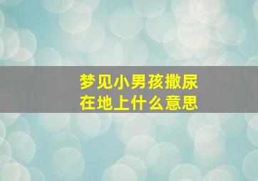 梦见小男孩撒尿在地上什么意思