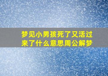 梦见小男孩死了又活过来了什么意思周公解梦