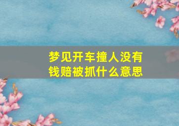 梦见开车撞人没有钱赔被抓什么意思