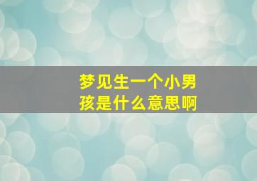 梦见生一个小男孩是什么意思啊