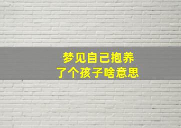 梦见自己抱养了个孩子啥意思