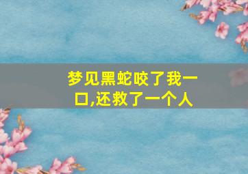 梦见黑蛇咬了我一口,还救了一个人