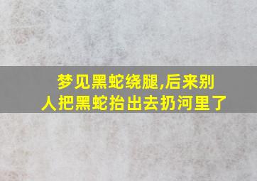 梦见黑蛇绕腿,后来别人把黑蛇抬出去扔河里了