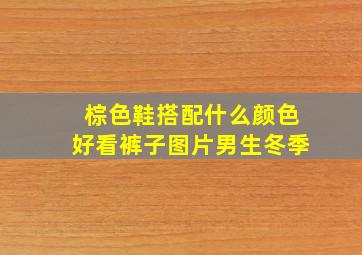 棕色鞋搭配什么颜色好看裤子图片男生冬季