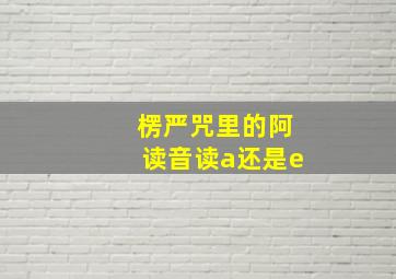 楞严咒里的阿读音读a还是e