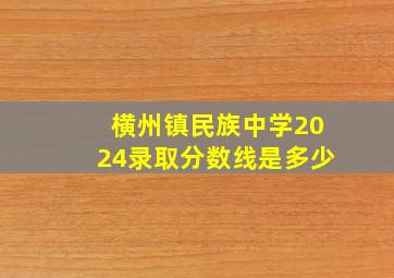 横州镇民族中学2024录取分数线是多少