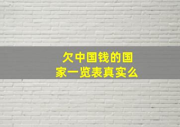 欠中国钱的国家一览表真实么