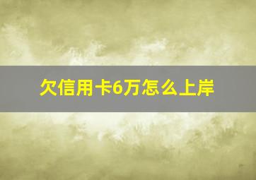 欠信用卡6万怎么上岸