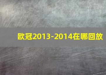 欧冠2013-2014在哪回放