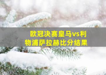 欧冠决赛皇马vs利物浦萨拉赫比分结果