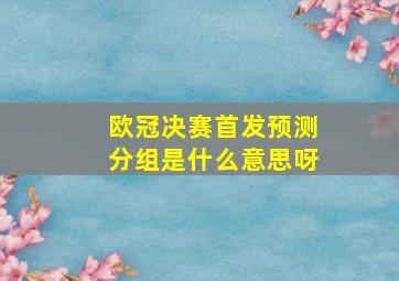 欧冠决赛首发预测分组是什么意思呀