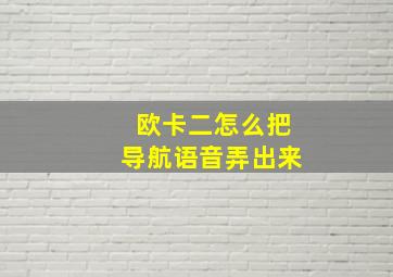 欧卡二怎么把导航语音弄出来