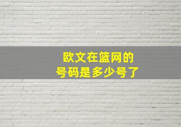 欧文在篮网的号码是多少号了