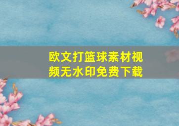 欧文打篮球素材视频无水印免费下载