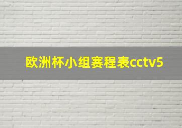 欧洲杯小组赛程表cctv5