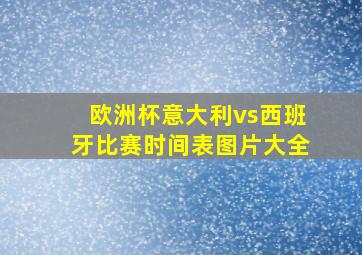 欧洲杯意大利vs西班牙比赛时间表图片大全