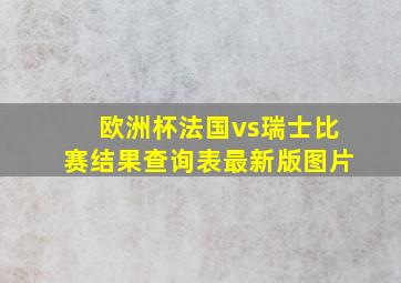 欧洲杯法国vs瑞士比赛结果查询表最新版图片