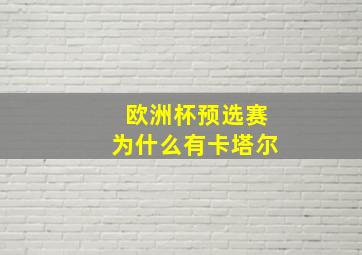 欧洲杯预选赛为什么有卡塔尔