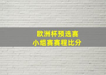 欧洲杯预选赛小组赛赛程比分