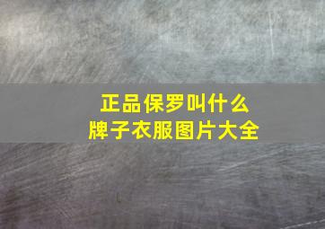 正品保罗叫什么牌子衣服图片大全