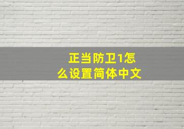 正当防卫1怎么设置简体中文