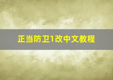 正当防卫1改中文教程