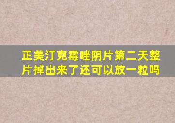 正美汀克霉唑阴片第二天整片掉出来了还可以放一粒吗