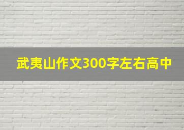 武夷山作文300字左右高中