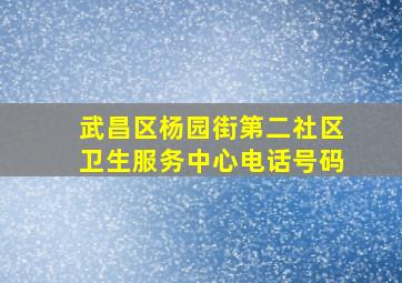 武昌区杨园街第二社区卫生服务中心电话号码