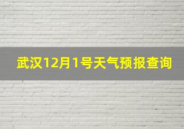 武汉12月1号天气预报查询