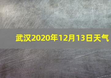 武汉2020年12月13日天气