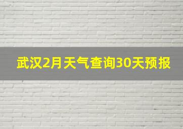 武汉2月天气查询30天预报