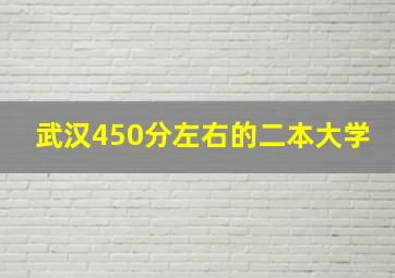 武汉450分左右的二本大学