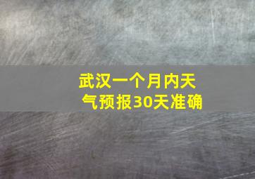 武汉一个月内天气预报30天准确