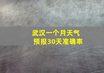 武汉一个月天气预报30天准确率