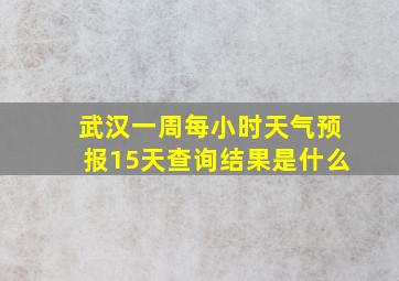 武汉一周每小时天气预报15天查询结果是什么