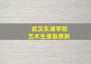 武汉东湖学院艺术生录取原则