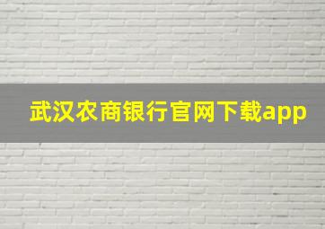 武汉农商银行官网下载app