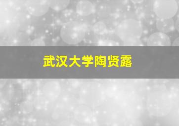 武汉大学陶贤露