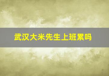 武汉大米先生上班累吗