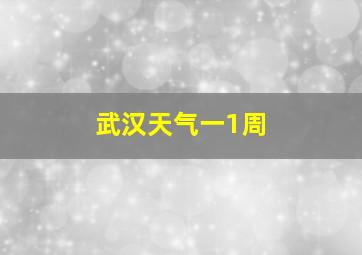 武汉天气一1周