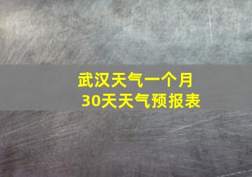 武汉天气一个月30天天气预报表