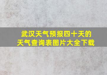 武汉天气预报四十天的天气查询表图片大全下载