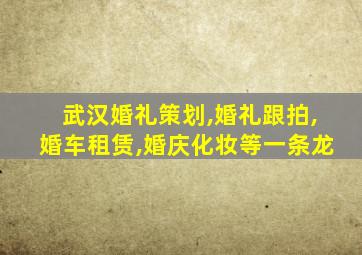 武汉婚礼策划,婚礼跟拍,婚车租赁,婚庆化妆等一条龙