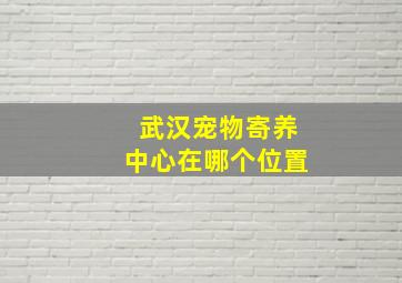 武汉宠物寄养中心在哪个位置