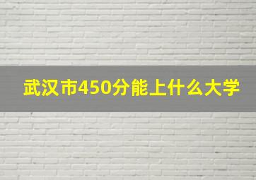 武汉市450分能上什么大学