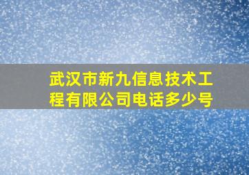 武汉市新九信息技术工程有限公司电话多少号